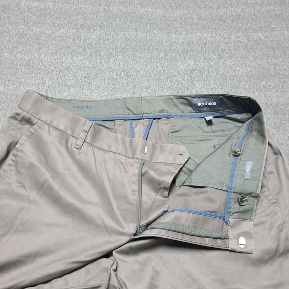 Bonobos Friday Pants Mens 35x32 Gray Athletic Fit Stretch Casual Chino Slacks - Picture 4 of 10